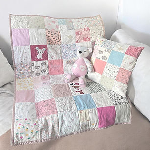 A soft pastel memory quilt